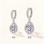 Pear Moissanite Drop Earrings — detail view 8