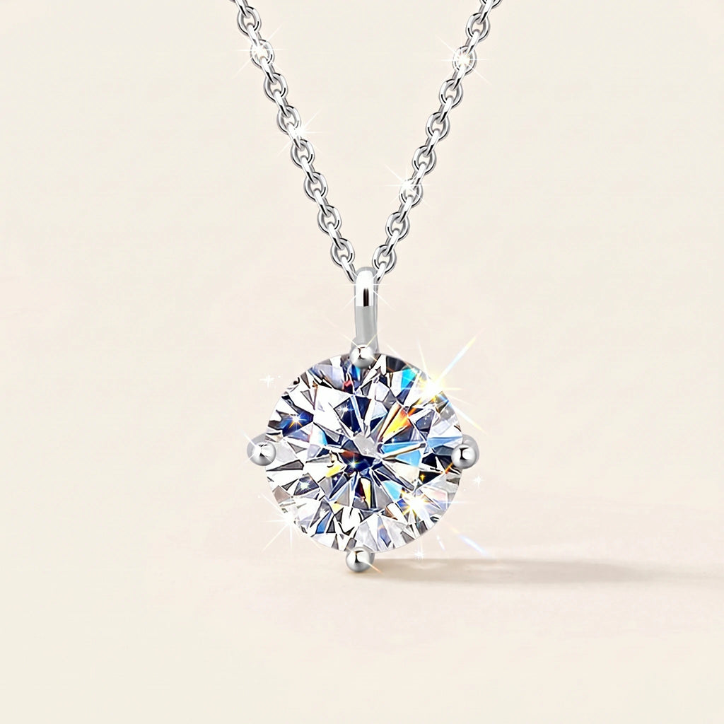 Moissanite Solitaire Pendant Necklace — main product view 1