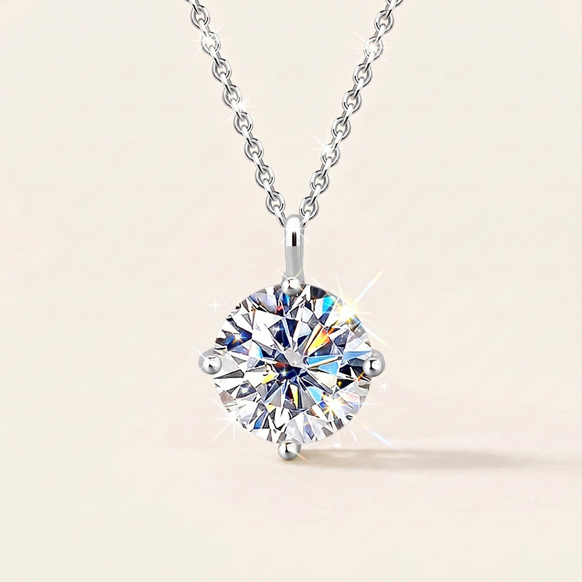 Moissanite Solitaire Pendant Necklace — main product view 1