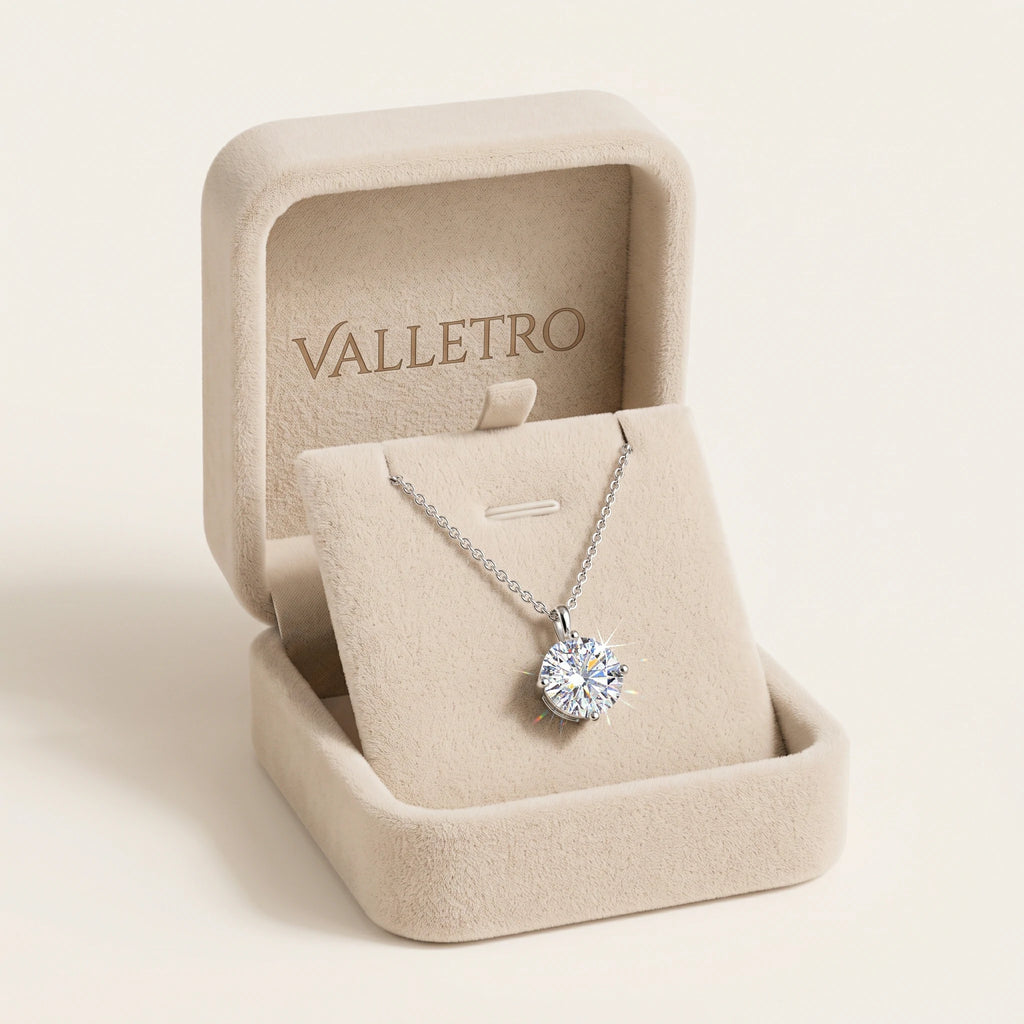Moissanite Solitaire Pendant Necklace — detail view 5