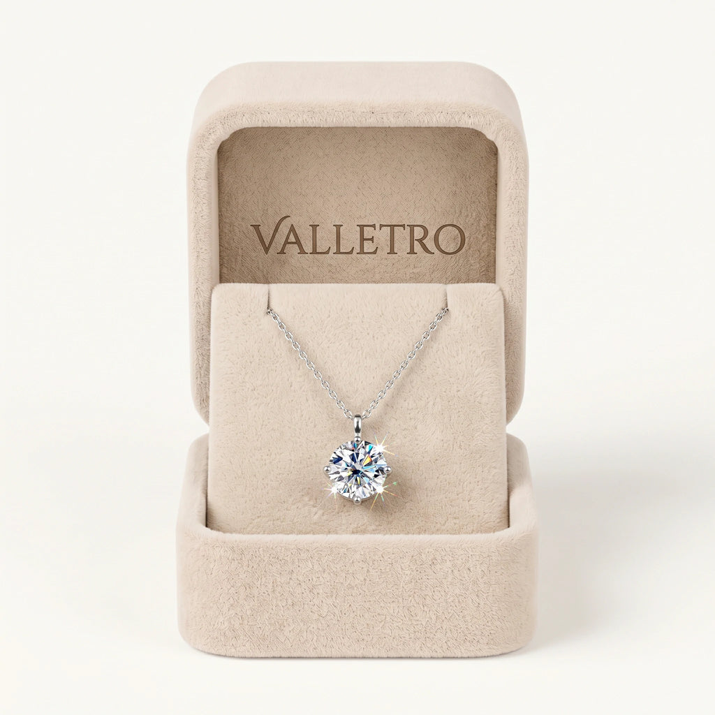 Moissanite Solitaire Pendant Necklace — detail view 7