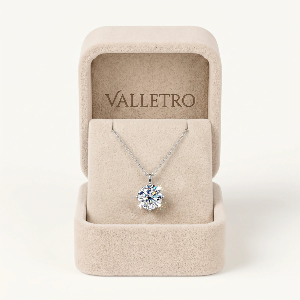 Moissanite Solitaire Pendant Necklace — detail view 7