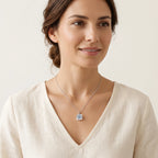 Moissanite Solitaire Pendant Necklace — detail view 8