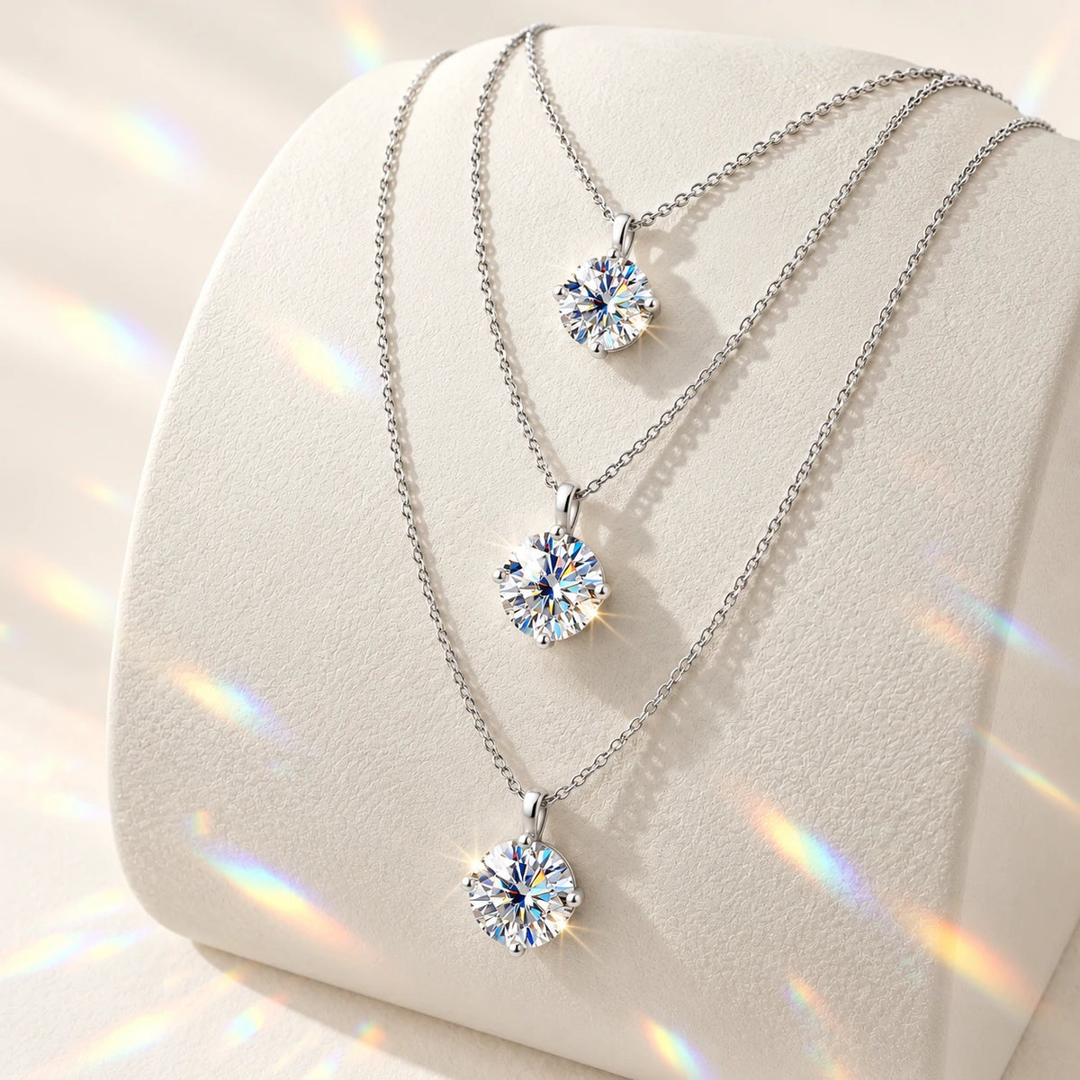 Moissanite Solitaire Pendant Necklace — detail view 9